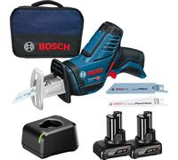 Scie sabre sans fil GSA 12V-14 Bosch / 2x batterie 4,0 Ah + chargeur dans un sac souple