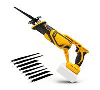 Scie sabre sans fil pour Dewalt 20 V, 3000 SPM, scie sabre sans fil, vitesse variable avec 8 lames de scie pour couper le bois, le métal, le plastique (sans batterie)