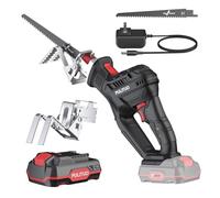 Scie Sabre Sans Fil,PULITUO 20V Scie Alternative Compacte Avec Batterie 2000mAh et Chargeur, Vitesse Variable 0-3000RPM Scie Egoîne Electrique Sans Fil,Lumière LED,Idéal pour Coupe du Bois et du Métal