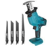 Scie Sabre Sans Fil, Scie Alternative Électrique avec 4 lames, compatible avec Makita 18V batteries, pour métal, bois, tuyaux en PVC, l'élagage des arbres (Set)