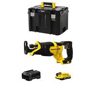 Scie Sabre STANLEY FatMax SFMCS300D1T (1 Batterie de 2,0 Ah + Chargeur + TSTAK VI)