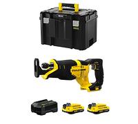 Scie Sabre STANLEY FatMax SFMCS300D2T (2 Batteries de 2,0 Ah + Chargeur + TSTAK VI)