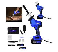 Scie sans fil alternative à piles, 15 mm de débattement scie à main pour l'élagage d'arbres en PVC Bois - métal, 25 X 7,5 x 12 cm (2 batteries)