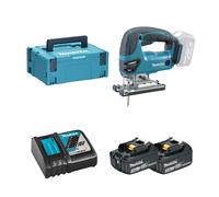 Scie sauteuse 18V DJV180ZXJ + 2 batteries BL1830B 18V 3 Ah + chargeur rapide DC18RC MAKITA