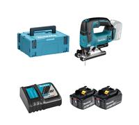 Scie sauteuse 18V DJV182ZJ + 2 batteries BL1860B 18V 6 Ah + chargeur rapide DC18RC MAKITA