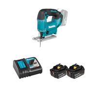 Scie sauteuse 18V DJV186Z + 2 batteries BL1850B 18V 5 Ah + chargeur rapide DC18RC MAKITA