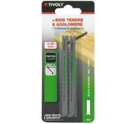 TIVOLY XT505320049 - Blister MADERA BLANDA Y AGLO. / Hoja de sierra de calar largo 100 mm corte 75 mm (Envase de 2 pz.)