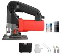 Scie sauteuse électrique courbée, 750 W avec 6 vitesses variables et accessoires, outil électrique pour le travail du bois