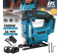 Scie sauteuse électrique portable sans fil 26 mm, multifonction, pour la découpe du bois, machines de travail du bois, compatible avec la batterie Makita 21V. 2 Battery