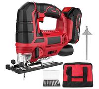 Scie sauteuse sans fil 20 V, outil alimenté par batterie avec 10 lames à tige en T et batterie 2,0 Ah pour le travail du bois et la coupe du métal, vitesse variable de 2 700 SPM