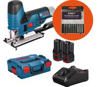 Scie sauteuse sans fil Bosch GST 12V-70 / 2x batterie 2,0 Ah + chargeur + boîte de lames de scie sauteuse WS24 10 pces. Bois/métal dans L-Boxx