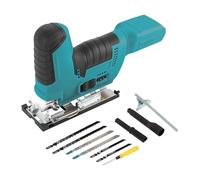 Scie sauteuse sans fil pour batterie MK 18 V, outil de coupe de scie sauteuse sans balais, 2800 tr/min, coupes biseautées à 45° avec lames de scie sauteuse pour coupe droite/courbée/circulaire (bleu