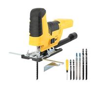 Scie sauteuse sans fil pour Dewalt 18 V 20 V, 2800 tr/min, scie sauteuse orbitale électrique sans balais avec lumière LED, 7 vitesses variables, coupes biseautées ± 45°, 6 lames à tige en T pour bois