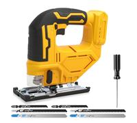 Scie sauteuse sans fil pour Dewalt 18 V 20 V, 400 W 2900 tr/min avec lumière LED, 3 actions orbitales, angle de coupe biseauté ± 45°, 6 lames à tige en T pour bois, plastique, métal (sans batterie)