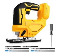 Scie sauteuse sans fil pour DEWALT, outil de coupe électrique 400 W 2900 tr/min, coupe biseautée à 45°, 3 réglages orbitaux avec 6 lames de rechange pour métal, PVC, contreplaqué, PVC (pour DEWALT)