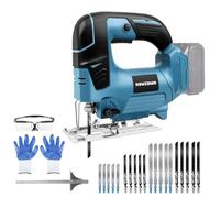 Scie Sauteuse Sans Fil pour Moteur Makita 18V En Cuivre Pur avec Verrouillage de L'Interrupteur, Profondeur de Coupe De 135 mm Dans Le Bois, Hauteur Dde Course De 23 mm, Scie Sauteuse À Mouvement Pend