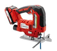 Scie stationnaire 20V, batterie lithium 2Ah, 4 positions lame, vitesse réglable, profondeur coupe 65mm - Greencut SRJ200L