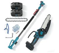 Scie sur perche 2-en-1 sans fil - Tronçonneuse portative électrique 6"" (15 cm) avec perche télescopique,Élagage et taille des arbres