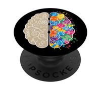 Science Art Cerveau Pensée Gauche et Droite Neuroscience Esprit PopSockets PopGrip Adhésif