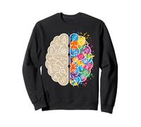 Science Art Cerveau Pensée Gauche et Droite Neuroscience Esprit Sweatshirt