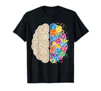 Science Art Cerveau Pensée Gauche et Droite Neuroscience Esprit T-Shirt