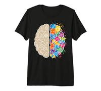 Science Art Cerveau Pensée Gauche et Droite Neuroscience Esprit T-Shirt Haut de Gamme