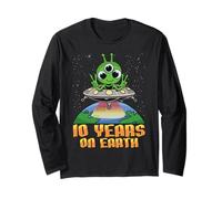 Science Birthday Alien OVNI et Sciences de la Terre 10e Anniversaire Manche Longue
