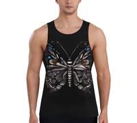 Science Butterfly Débardeur de sport pour homme à séchage rapide, coupe ample, sans manches, pour la course à pied et l'entraînement, Noir , L