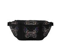 Science Butterfly Sac banane de course à pied sans rebond pour la gym, sac banane étanche avec sangle réglable