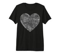 Science Doodle Heart Physique Chimie Espace Biologie Art T-Shirt Haut de Gamme