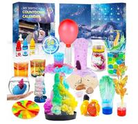 Science Experiments Calendrier de l'Avent 2025 pour enfants, calendrier de l'Avent de 24 jours, S.T.E.M Experiments Kit chimie, cristaux, volcans, pierres précieuses, magique, calendrier de l'Avent