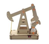 Science Experiments Kit d'unité de pompage d'huile en bois pour enfants, modèle Pumpjack à engrenage à monter soi-même avec mécanisme mobile | Kits scientifiques STEM Projet d'ingénierie éducative