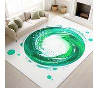 Science-Fiction Aquarelle Tapis 120 x 160 cm, Décoration D'Intérieur, Rug Fluide Tendance Cyber Dynamique Géométrique Cercles pour Salon, Chambre à Coucher Tapis Lavable Et Antidérapant À Poils Ras