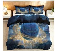 Science-Fiction Couette Imprimée Réversible 200 x 220 cm, Couette sans Housse Planètes Espace Ciel Étoilé Éclair 4 Saisons Lavable Legere - Édredon Chaud Courtepointe Léger pour Garçons Filles