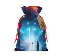 Science Fiction Future Print Sacs à dragées avec cordon de serrage, pochettes de vacances, sacs à friandises, sacs à friandises de Noël
