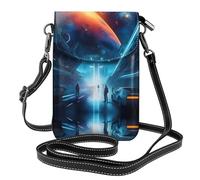 Science Fiction Future Sac à bandoulière en cuir à rabat, adapté pour les voyages, la randonnée, le camping ou une utilisation quotidienne.