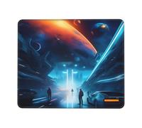 Science Fiction Future Tapis de souris carré imperméable avec base en caoutchouc antidérapant pour ordinateur portable de bureau, ordinateur portable, maison, bureau, voyage 7,9 x 24,1 cm