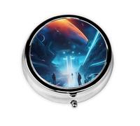 Science Fiction Futurea Petite boîte à médicaments à trois compartiments qui peut être placée dans votre poche ou votre sac à main et peut stocker des vitamines.