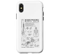 Science-Fiction Pistolet Laser Fusil à Impulsion drôle Sci FI Blueprint Coque pour iPhone X/XS