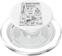 Science-Fiction Pistolet Laser Fusil à Impulsion drôle Sci FI Blueprint PopSockets PopGrip pour MagSafe