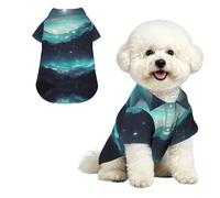 Science Fiction Stars M Pet Chemise hawaïenne pour petits chiens - Tenue d'été mignonne pour la plage pour chiot - Vêtement doux et respirant avec boutons