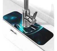 Science Gene - Tapis de robinet pour évier de cuisine, protection anti-éclaboussures de 14 x 38 cm, tapis à séchage rapide, plateau d'évier super absorbant, poignée de robinet, attrape-gouttes pour