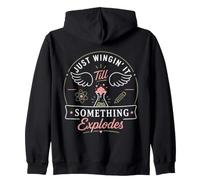 Science Humour Chimiste Nerd Lab Citation Just Winging It Fun Sweat à Capuche