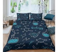 Science illustrations Housse de Couette Hypoallergique 3 pièces 3D Imprimée Résistante Hand drawn biology Parure de Lit avec 2 Taies d'oreiller Léger for Adulte Enfants Filles Super king（260x220cm）