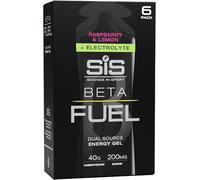 Science in Sport - SIS Beta Fuel + Electrolyte Gel - Saveur framboise et citron - Rapport maltodextrine-fructose 1:0,8 - 40 grammes de glucides + 200 mg de sodium par gel - 6 x 60 ml
