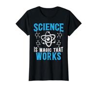 Science is Magic That Works Science Chimie Biologie T-Shirt Graphique avec Valeur, Femme, Noir, M