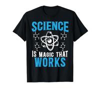 Science is Magic That Works Science Chimie Biologie T-Shirt Graphique avec Valeur, Homme, Noir, XL