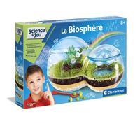 Clementoni - Science et Jeu : La Biosphère - 8 ans + Assemble ta Biosphère - Cycle de l'eau Croissance des Plantes - Inclus Graines de Trèfle + Liseron - Jeu Éducatif Scientifique - Idee Cadeau Nature