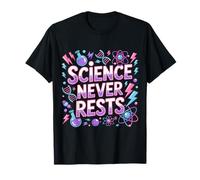 Science Never Rests Expérimentez Curious Nerd |- T-Shirt