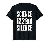 Science not silence - Texte blanc + icône féministe T-Shirt